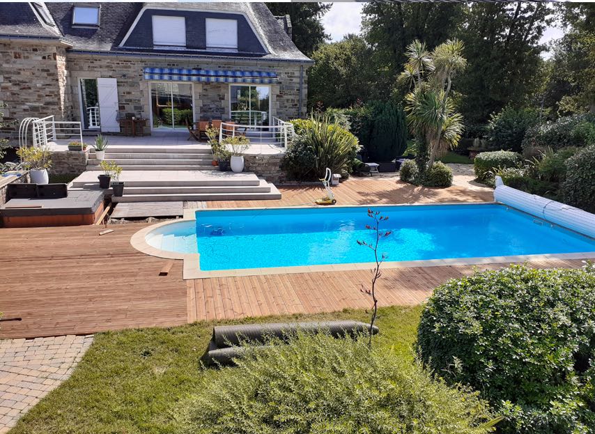 Pose terrasse piscine bois Pont-Scorff
